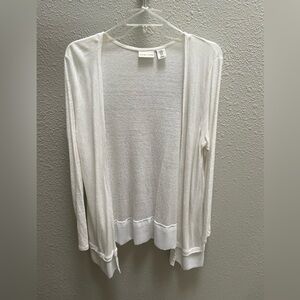 Adrienne Vittadini Women’s White Sheer Cardigan - Size M - NWOT